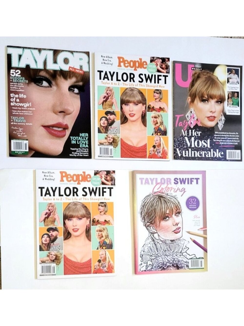 Taylor Swift Magazine Featuring People Us Weekly & Coloring Book Bundle of 5 NEW